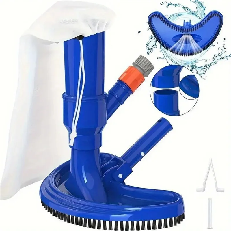 

AA76-Portable Pond Vacuum Jet Underwater Cleaner With Brush Bag Blue Crescent Professional Poolcleaning Tool,Europeanstandard