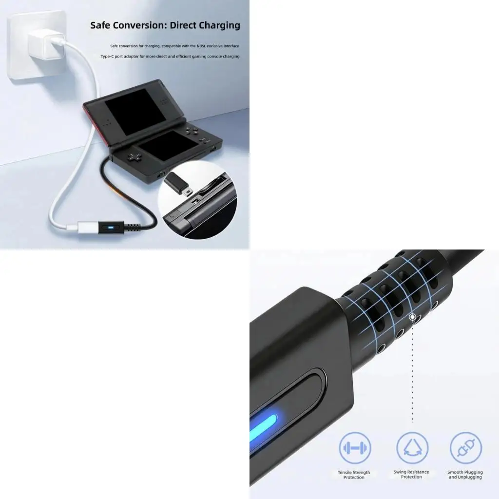  Blue Light Charging Cord Gaming Cable PVC Texture Suitable for Quick Charging