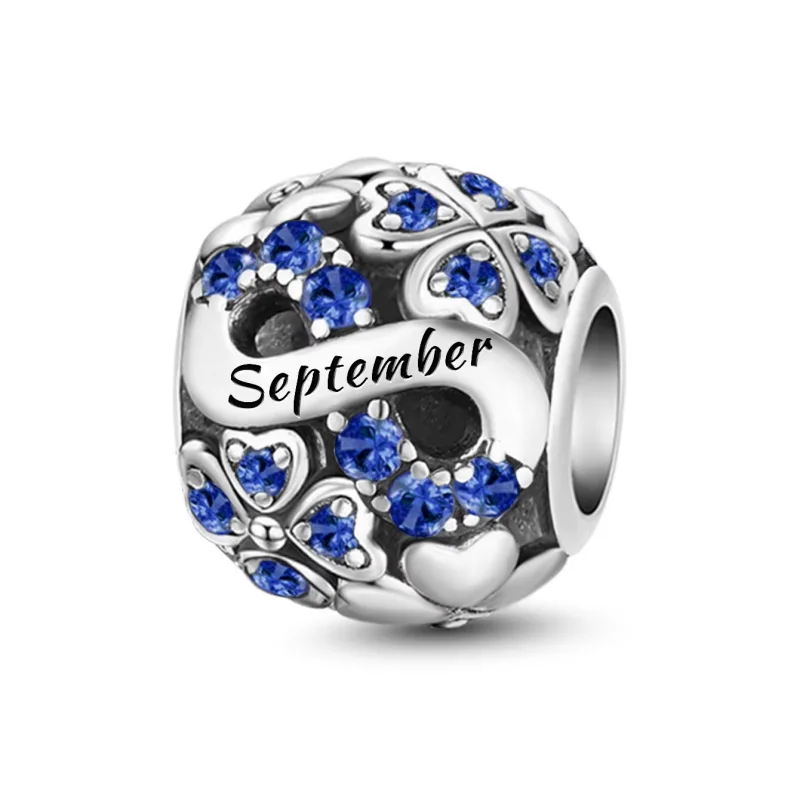 925 Sterling Silver December Birthday Zircon  Pendant Charm Ball Suitable for Bracelets DIY For Women's High Quality Jewelry