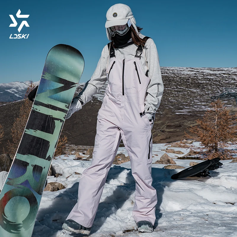 LDSKI Set di tute da sci Donna Uomo Impermeabile Traspirante Gonna in polvere calda Snowboard Escursionismo Sport all'aria aperta Giacca invernale e bavaglino