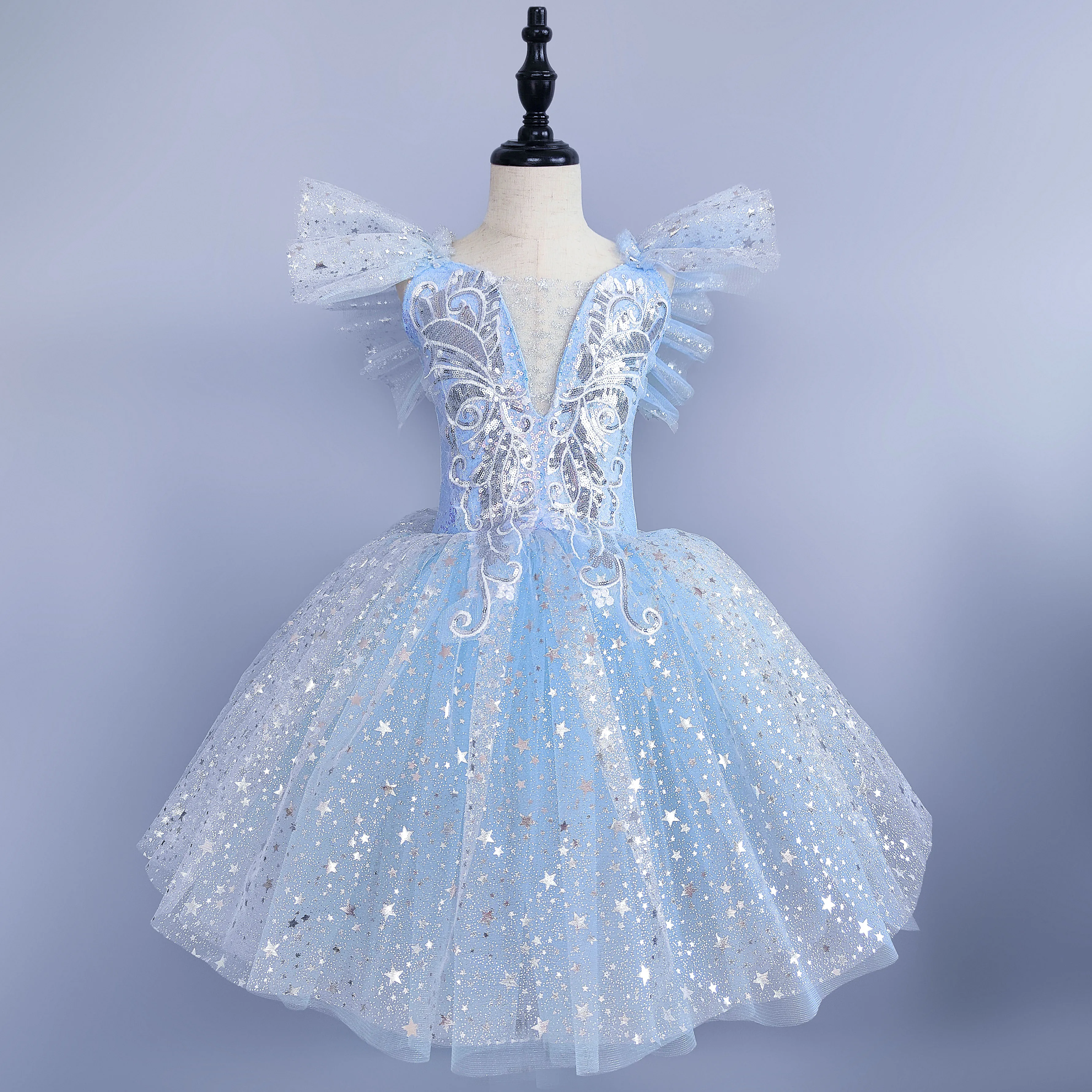Jupes Tutu de Ballet longues romantiques pour filles, vêtements de spectacle à paillettes pour enfants, robe de princesse pour filles, robe Tutu pour pratique de danse