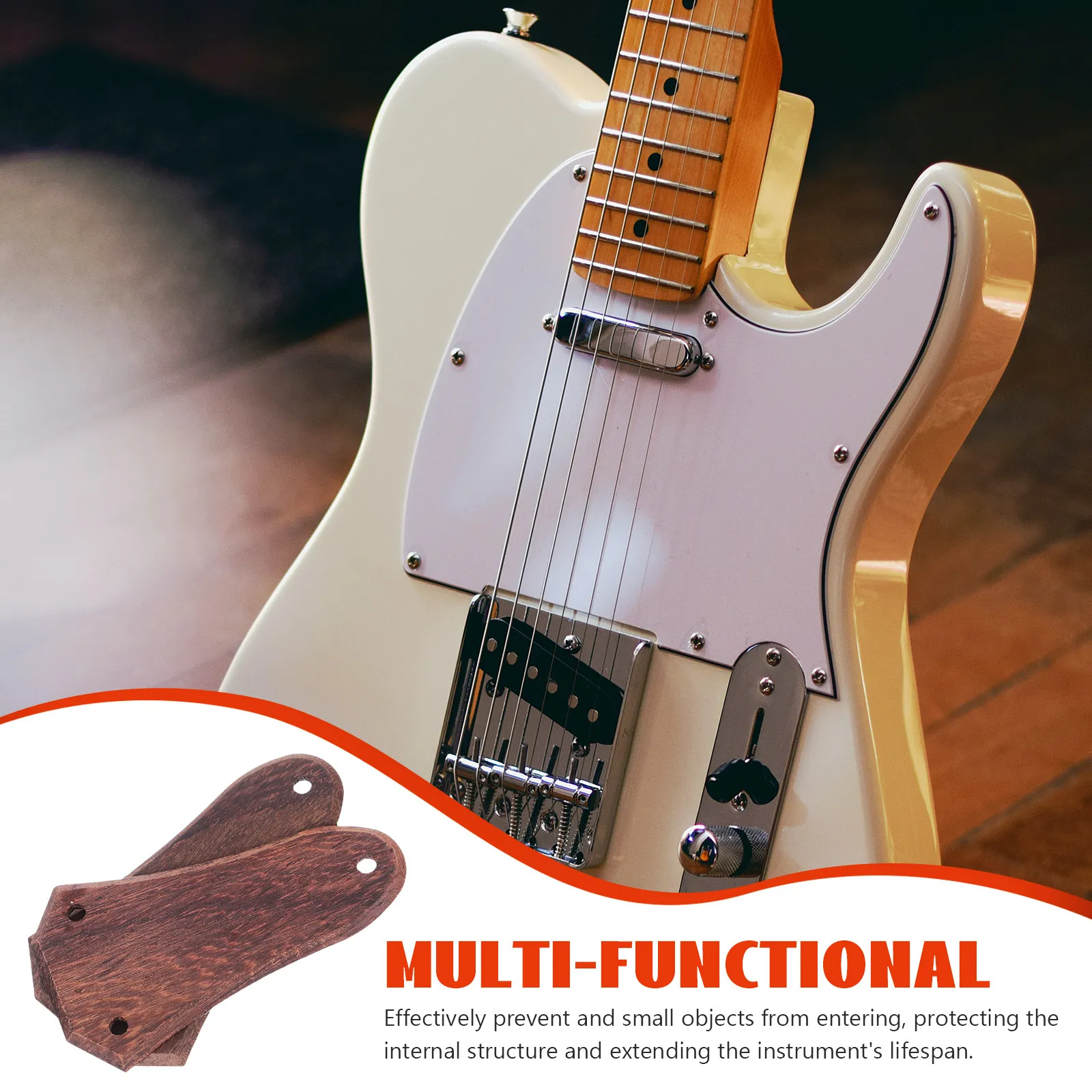 2Pcs Wooden Bell Shaped Electric Guitar Truss Rod Covers Solid Wood Replacement Plates for Guitar Bass Repair Maintenance Parts