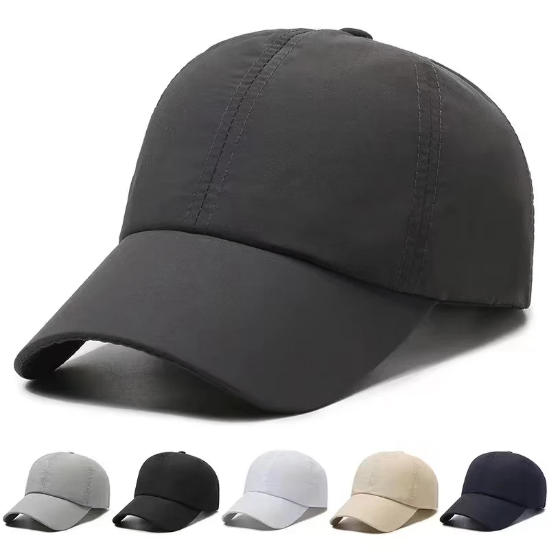 Sommer-Baseballkappe, schnell trocknend, für Herren, Sonnenhut, einfarbig, 100 % Polyester, verstellbar, cool, Outdoor, Reiten, Wandern, Kappen für Herren – Detail 9