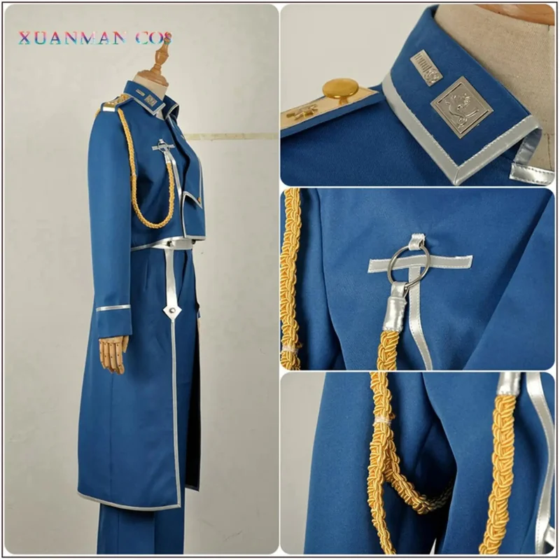 زي Fullmetal الخيميائي الجديد لعام 2025 سترة العقيد روي موستانج الزي العسكري التأثيري الملازم ريزا هوك ☆ wrl ☆