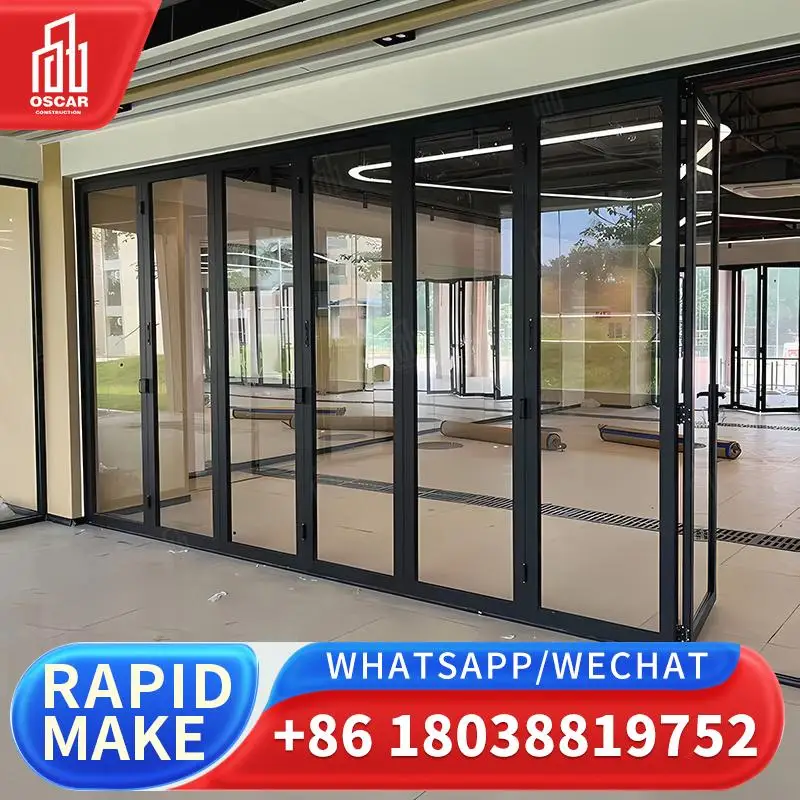 

Настраиваемая высокопроизводительная алюминиевая дверь-гармошка для европейских коммерческих помещений, изготовленная на заводе алюминиевая складная дверь