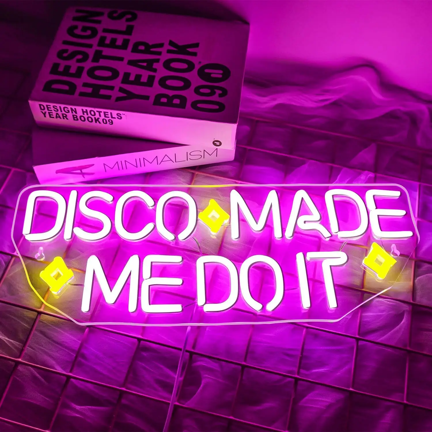 

Disco Made Me Do It Neon Sign USB Dimmable Pink Letter Art Wall Lights Room Decor For Home Bars Party Dancing Club