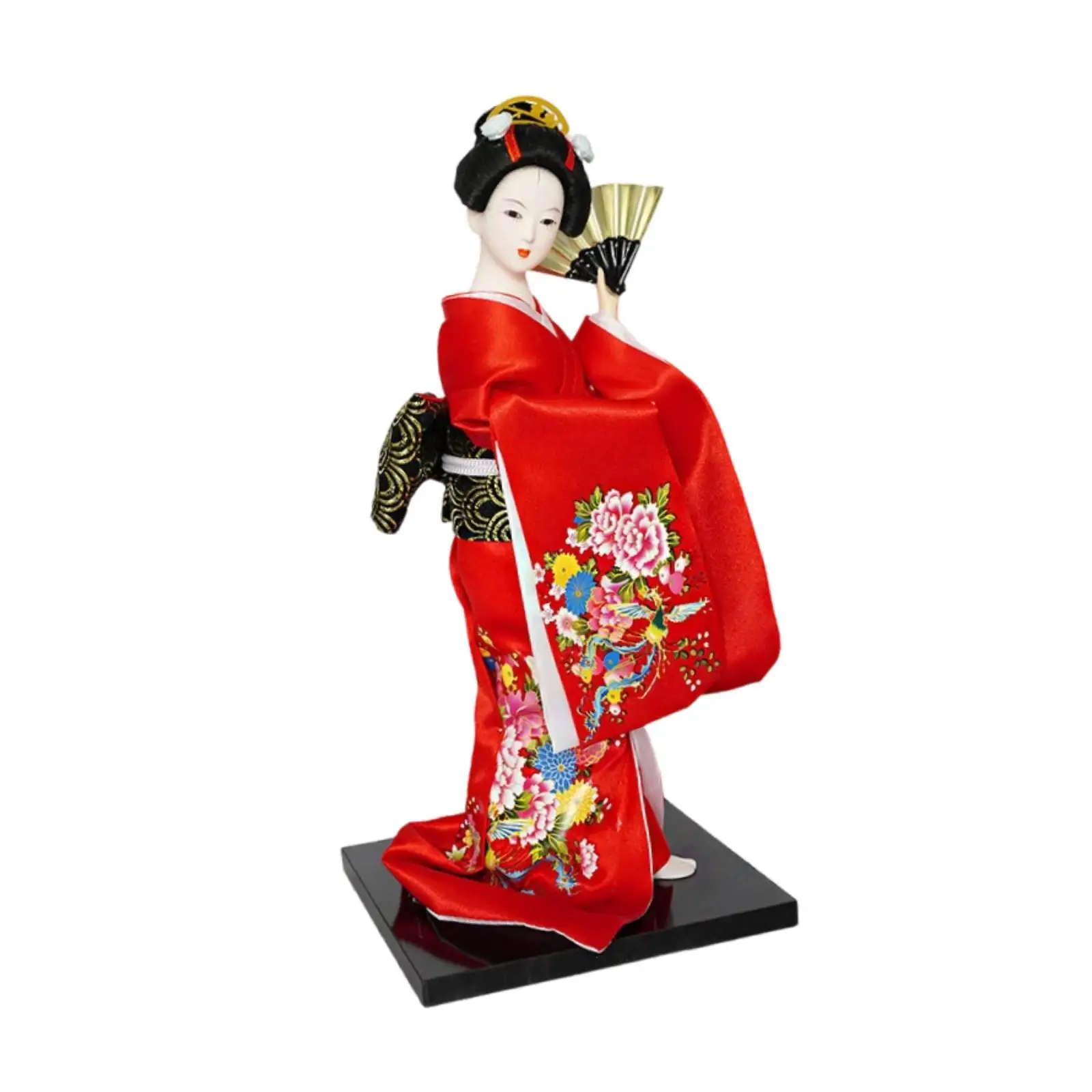 Japanese Geisha Kimono Doll Figurine 12 inch Souvenir Birthday Gift Folk Ethnic Handicrafts Collectible for Living Room Home