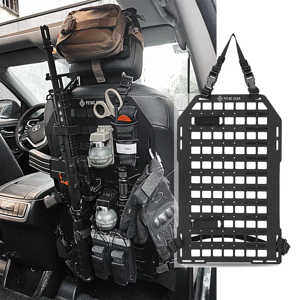 Tactical Car Seat Back Organizer | Rigid Molle Panels for Vehicles | Truck Mount Rack Panel for Tactical Gear Accessories