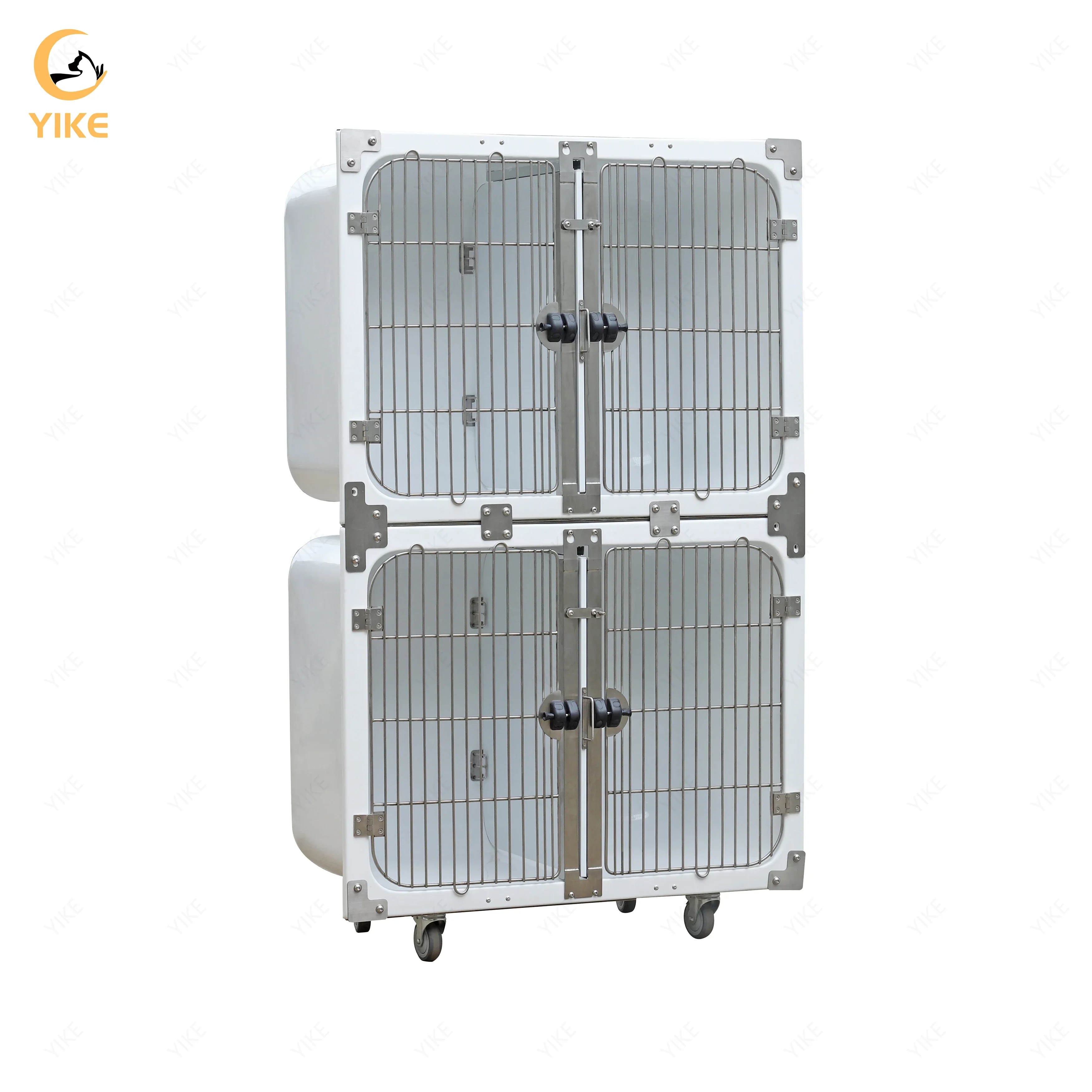 Veterinary Clinic Kennels Puppy Shop Hospital Fiberglass Modular Cat Cage Crates Round Cornered Large Pet Dog Cages