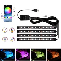 36/48 LED Interior Car RGB Strip Light Automotive Foot APP/Remote/Voice Control Atmosphere Decorative Lamp Ambient Accessories