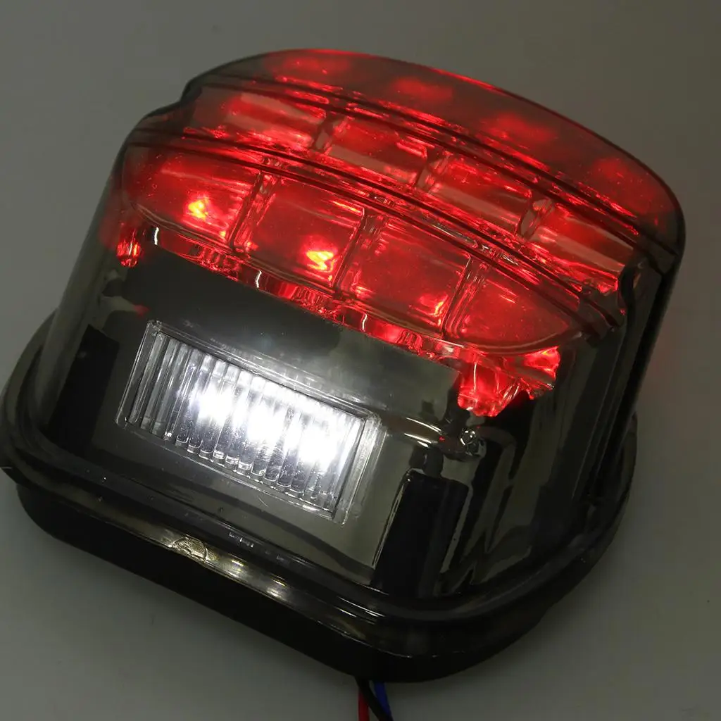 Motorcycle LED Tail Light Aftermarket Integrated Brake Running Plate Light Durable Plastic Housing for Cruiser Bobber