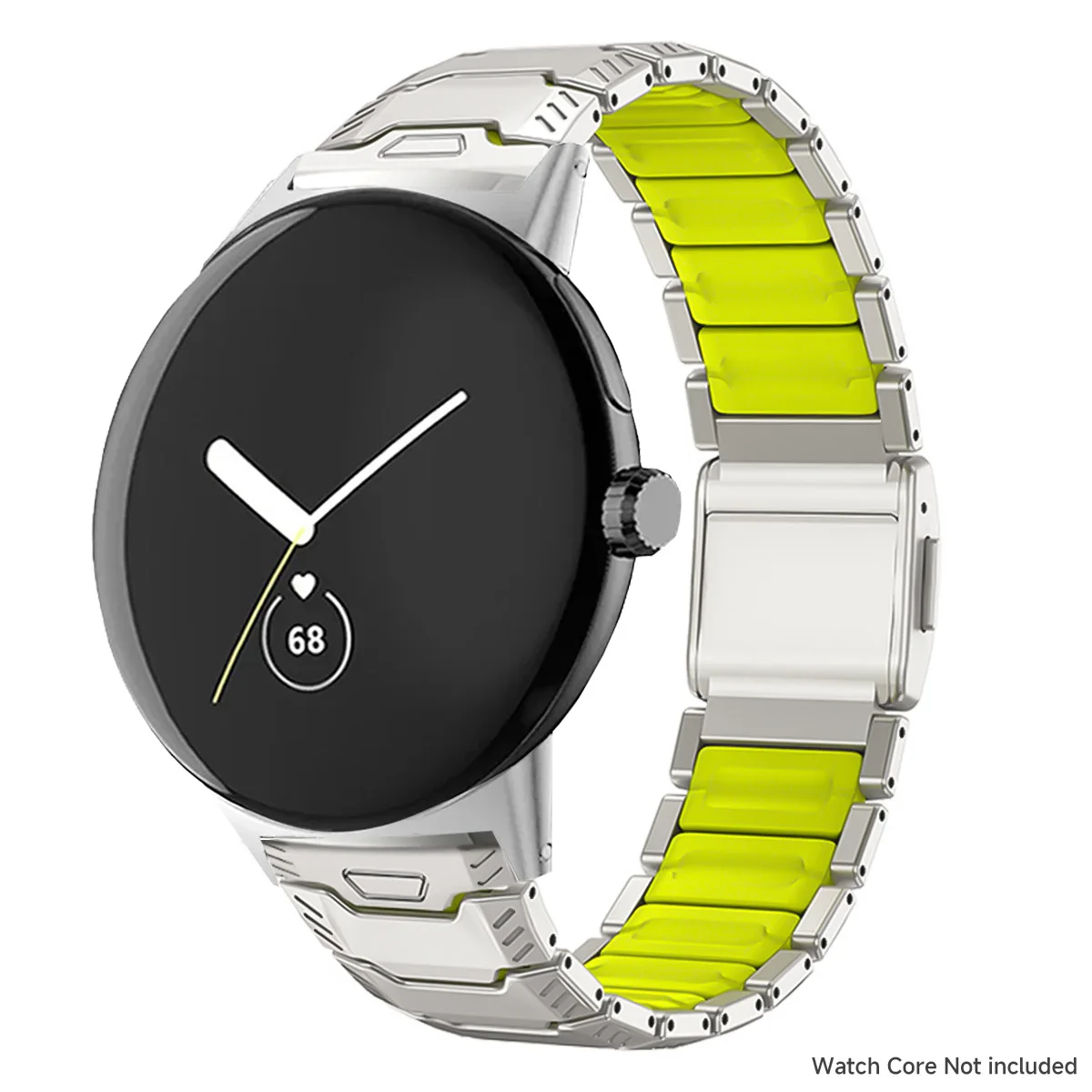 Titanium + Silikon-Armband für Google Pixel Watch 5 4 3 45mm Luxuriöses Magnetisches Doppelschicht-Band für Pixel Watch 5 45mm Herren-Armband – Detail 17