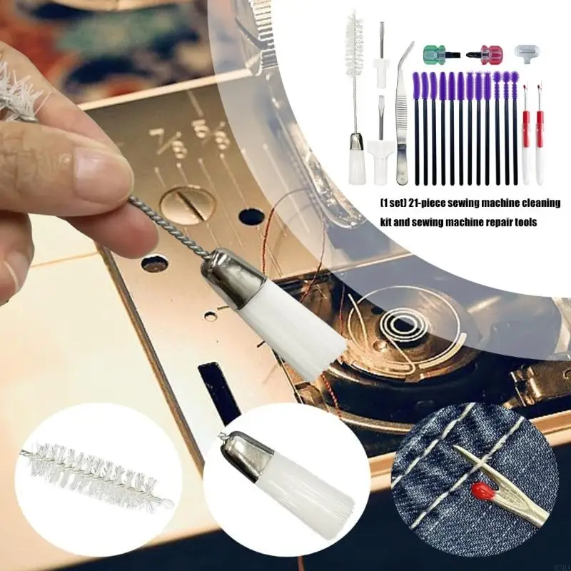 

21 Piece Sewing Machine Cleaning Set for Deep Cleaning and Maintenance with Tool and ABS Materials 87HA
