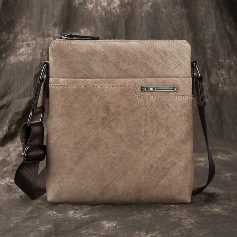 

New leather retro men's shoulder messenger briefcase business casual cowhide backpack fashion simple versatile trend large capac