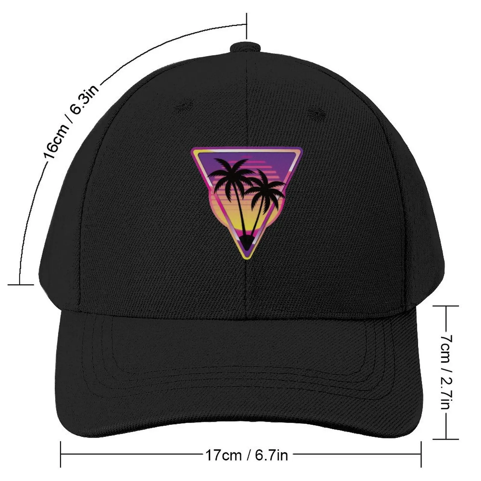 Pink Vaporwave Island Baseball Cap Trucker Cap black Men's Hats Women's