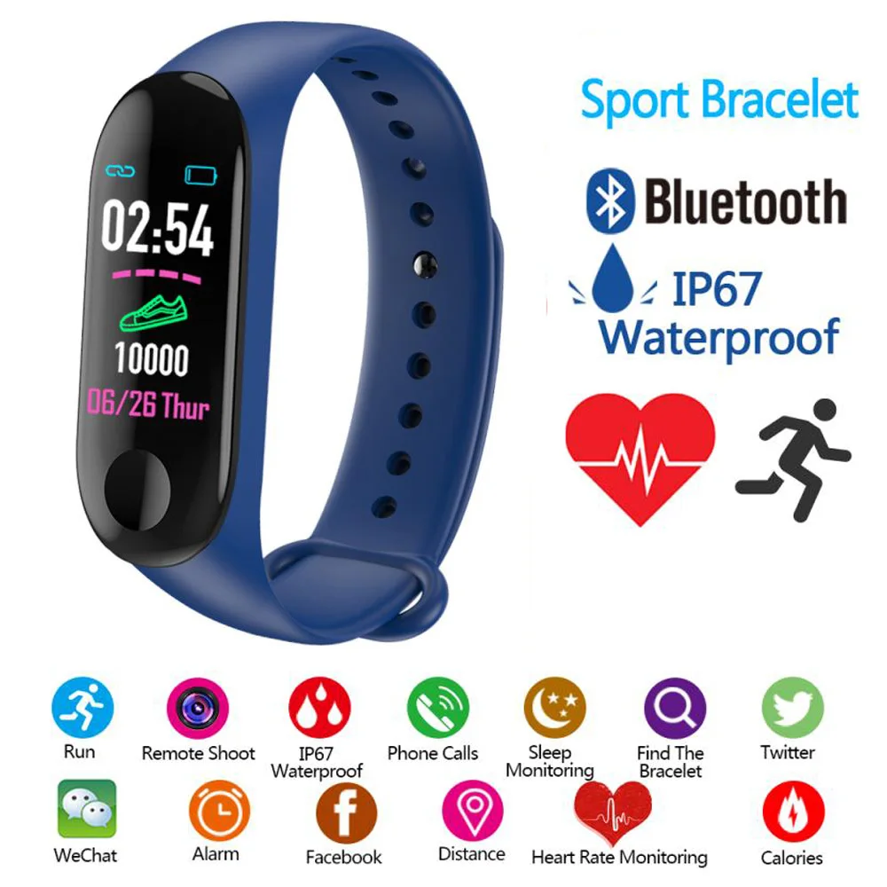 Monitor della pressione sanguigna Fitness Smart Watch Fitness Tracker con cardiofrequenzimetro Monitor del sonno contapassi contapassi braccialetto