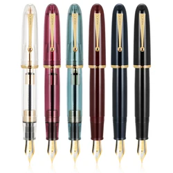Jinhao 9019 Transparent Color Resin Fountain Pen Supplies 0.5/0.7mm Ink Student School Stationery Business Office Supplies Gift
