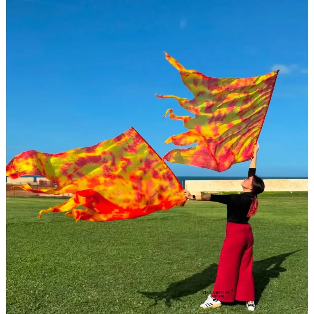 1/2 Uds. Banderas flexibles de adoración de danza de alabanza porosa 78,7x44,9 "semicírculo danza Ministerio Streamer banderas al aire libre golondrina de seda Real