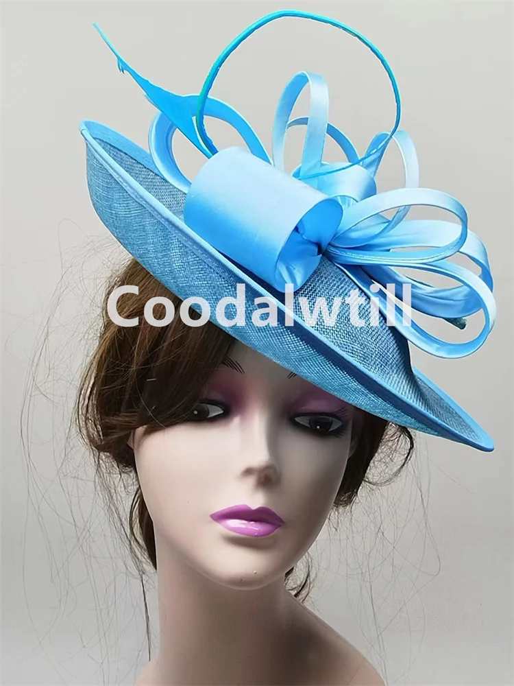 Wedding Mesh Fascinators for Women Tea Party Hat Kentucky Derby Headpiece Feather Fancy Hats Wedding Church Hatinator Headband