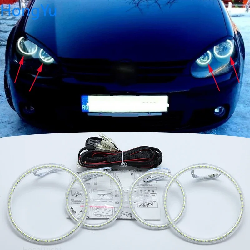 Excelente Angel Eyes Ultra brillante Smd Led Angel Eyes Kit para Volkswagen VW Golf 5 Rabbit Jetta R32 V Mk5 2004-2009