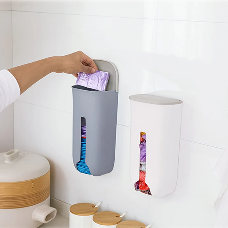 Wall Mounted Garbage Bag Storage Box Self Adhesive Home Closet Underwear Panties Socks Dispenser Kitchen Organizer