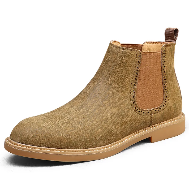 

New Designer Retro Chelsea Boots for Men 2025 Fashion Casual Leather Ankle Boots for Men High Quality Retro Big Size Shoes Man