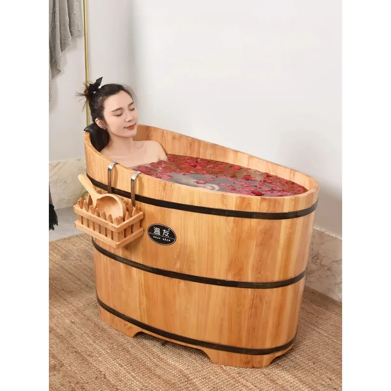 

Cedar Wood Bubble Tub Household Whole Body Adult Bath Tub Bath Sweat Steam Tub Adult Children's Bath Barrel Bathtub