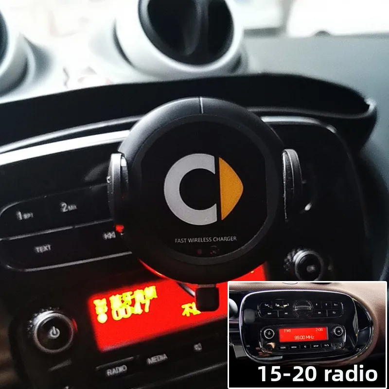 

Новый автоматический беспроводной автомобильный держатель для зарядного устройства для телефона, крепление для Mercedes Benz Smart 453 451, гравитационный зажим Qi, быстрая зарядка, безопасный стабильный