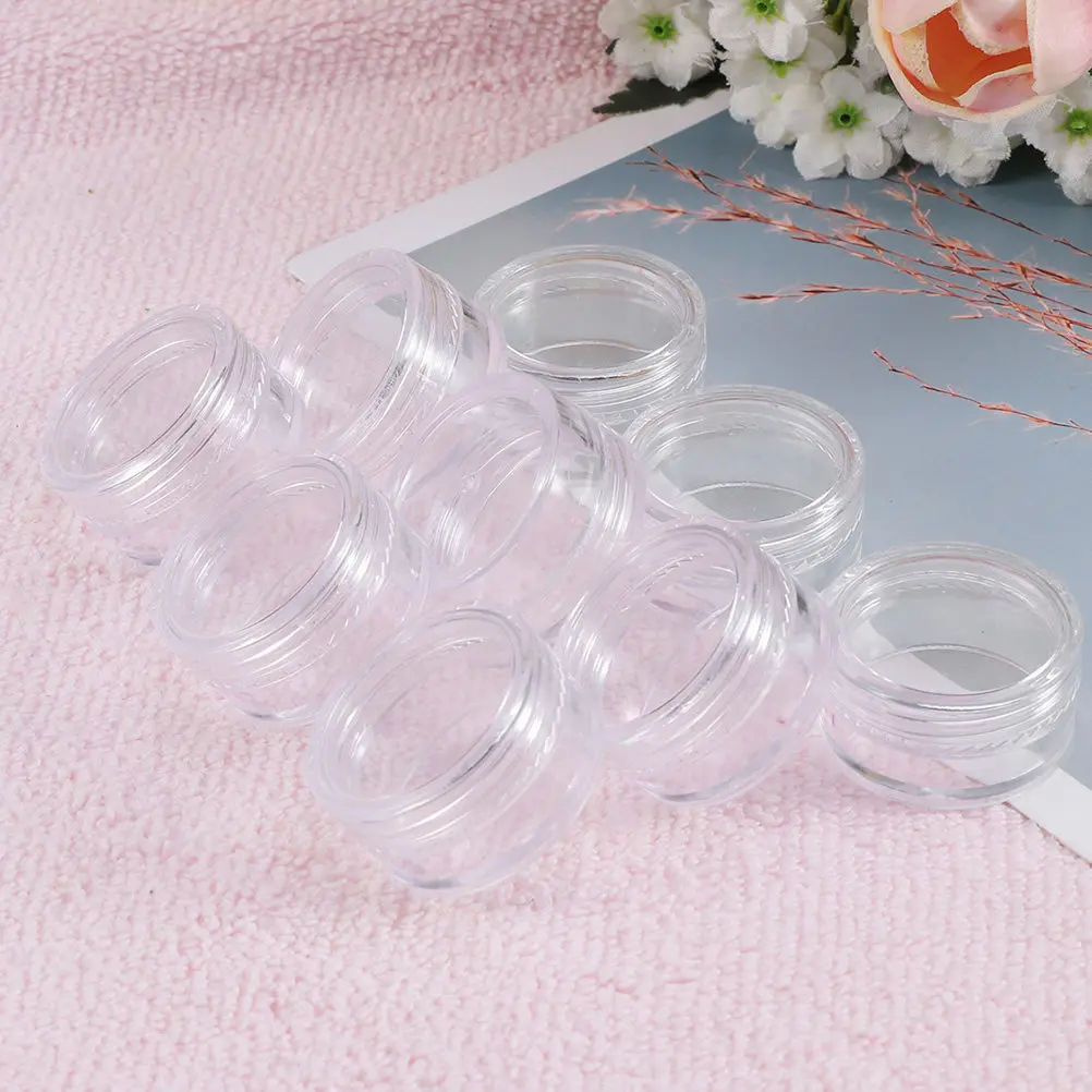 

80 шт. пустых пластиковых баночек круглой формы с крышками для хранения кремов, жидкостей, пудр, образцов лаков для ногтей в путешествиях