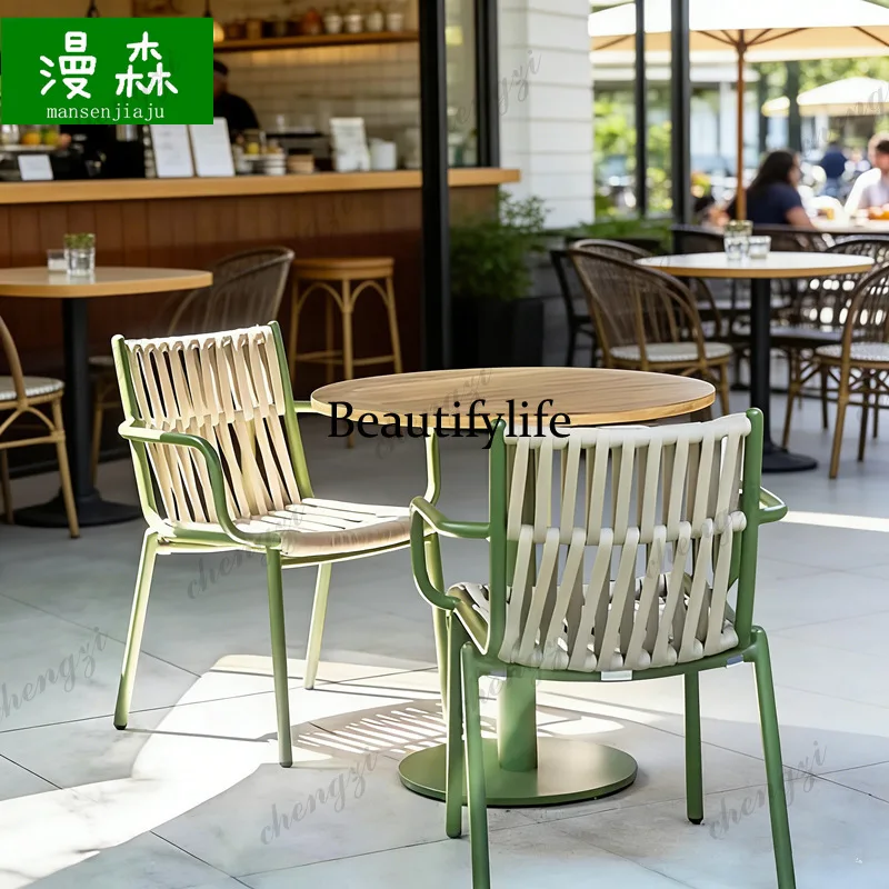 outdoor tables and chairs courtyard balcony open-air garden rattan leisure bed and breakfast coffee shop hotel rattan chair