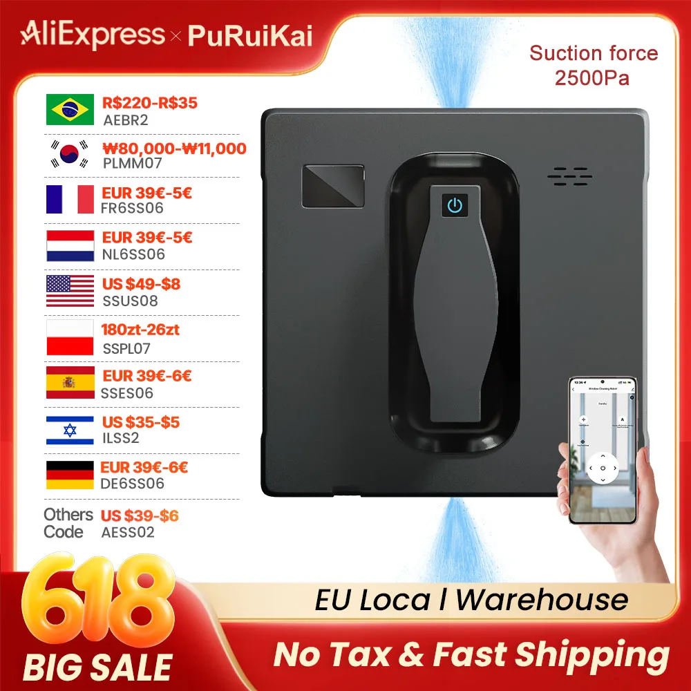 Smart Home Robot Window Cleaner with Dual Spray