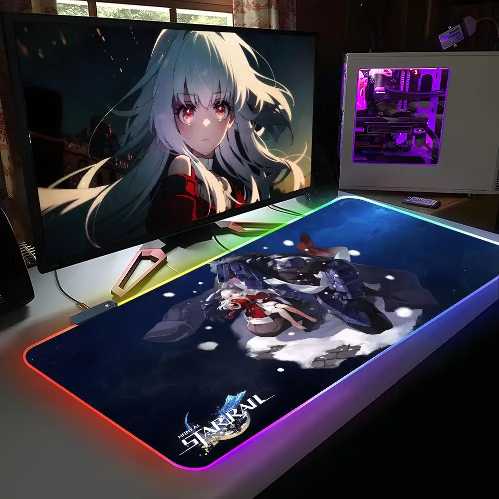 

Honkai Star Rail Clara Mouse Pad RGB Rubber Computer Laptop Official Game Colored esports Aesthetic Pretty Fashion Luxury Mat
