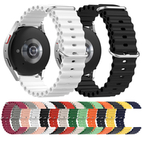 22mm/20mm Strap for Samsung Galaxy watch 4/5 44mm 40mm/5 pro 45mm Silicone Ocean Band Bracelet galaxy 4 classic 42mm 46mm band