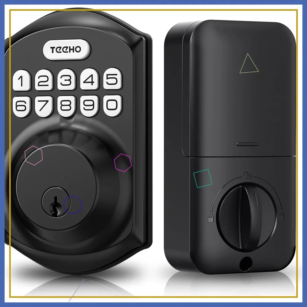 

Бесключевой дверной замок с кодовой панелью - Умный замок-защелка для входной двери, автоматическая блокировка, простая установка, матовый черный цвет