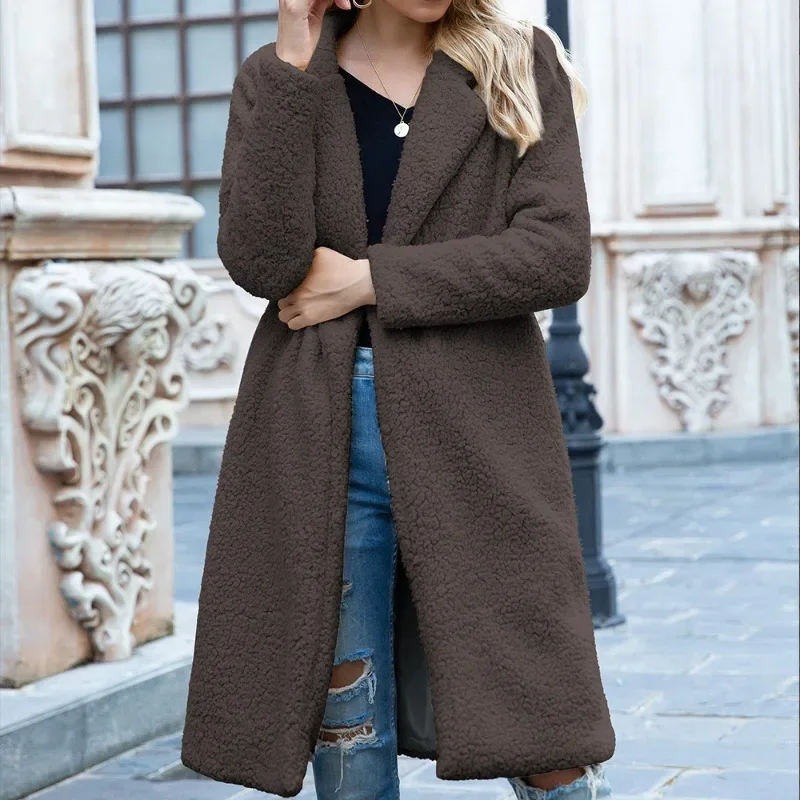 Frauen Warme Teddybär Mantel Damen Pelz Jacke Medium länge rollkragen pullover Outwear Plüsch Mantel Langen Mantel strickjacke kaschmir