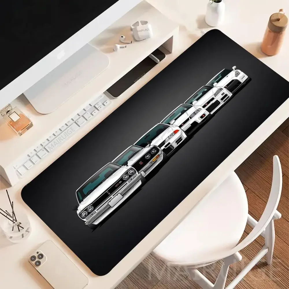 لوحة ماوس سيارة رياضية بيضاء كبيرة للألعاب غير قابلة للانزلاق ملحقات مكتبية لوحة مفاتيح جمالية للكمبيوتر المحمول والكمبيوتر اللوحي حصيرة لعب الكمبيوتر