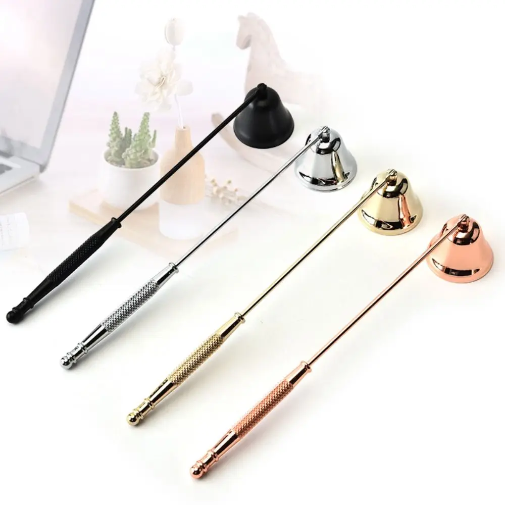 Stainless Steel Candle Extinguisher Snuffer Bell Shape Cover with Long Handle Candle Stopper Wick Snuffer Anti-Slip