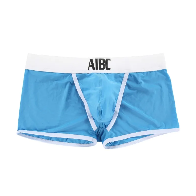 Aibc Big Pouch Bulge Enhancer Mens Underwear Boxer Shorts Penis Hole Ice Silk Sexy Panties Ball Hammock Open Crotch Boxershorts