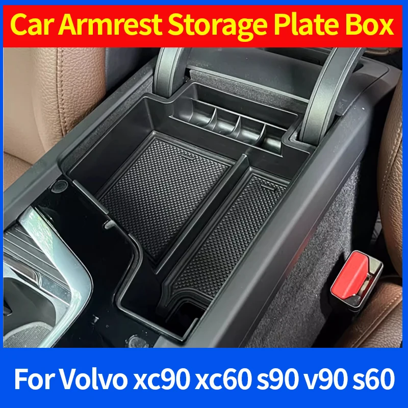 

For Volvo xc90 xc60 s90 v90 s60 2017 -2024 Car Armrest Storage Plate Box Container Holder Tray car accessories