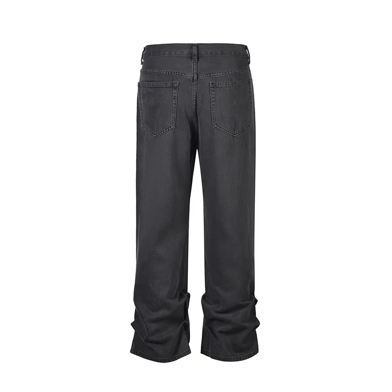 Solid Color Micro Flared Jeans Men Women High Quality Versatile Jeans