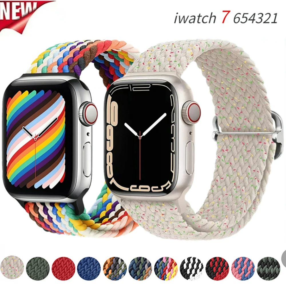 Nylon Loop Strap for Apple Watch Band Ultra 49mm 45mm 41mm 44mm40mm 42mm 38mm Soft Bracelet Wristband for IWatch Series 876543SE