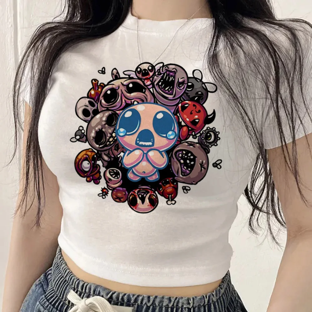 the Binding of Isaac cropped top women 2000s alternative  summer t-shirt baddie korean fashion funny clearance sales party