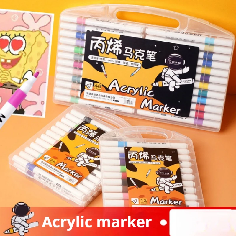 12-80 Colors Water-Based Acrylic Markers, Art Pens for Shoes, Clothes, Glass & Ceramic, Multi-Surface Painting Supplies