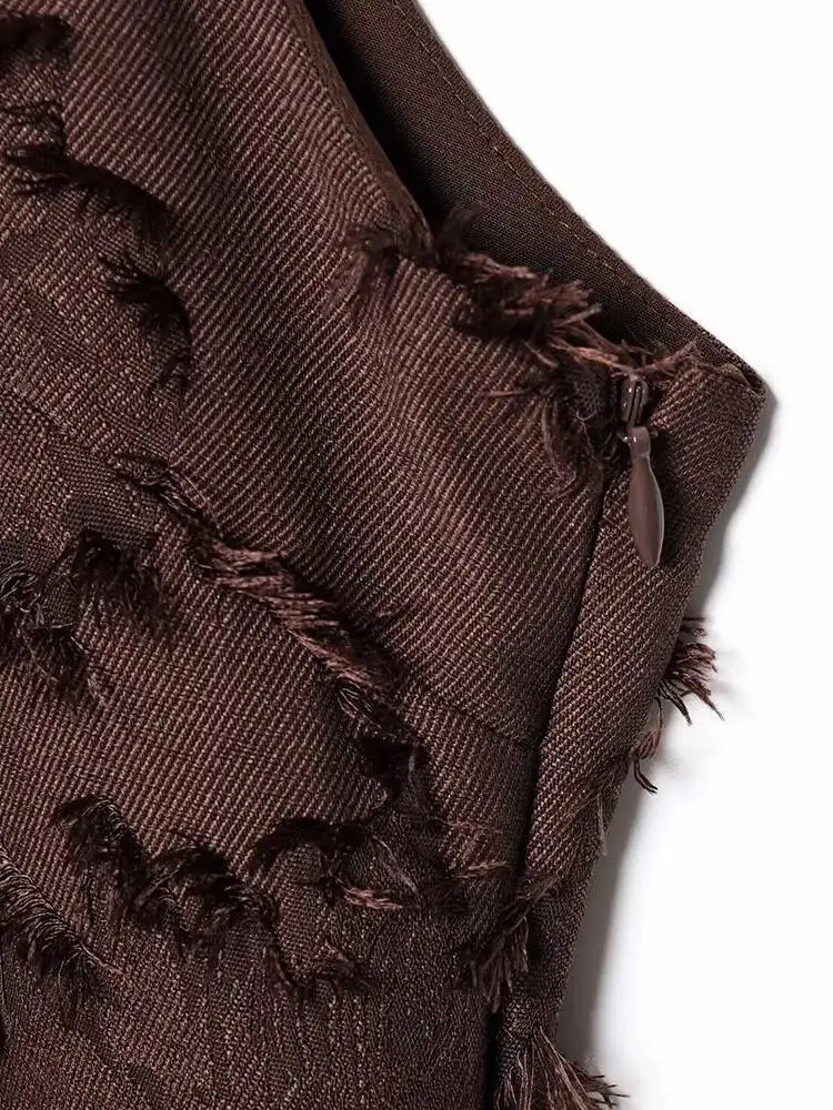 2025 여름 여성 미니 드레스 패션 솔리드 슬리브리스 O넥 사이드 지퍼 여성 우아한 스트리트 탱크 드레스 의류 7HXX