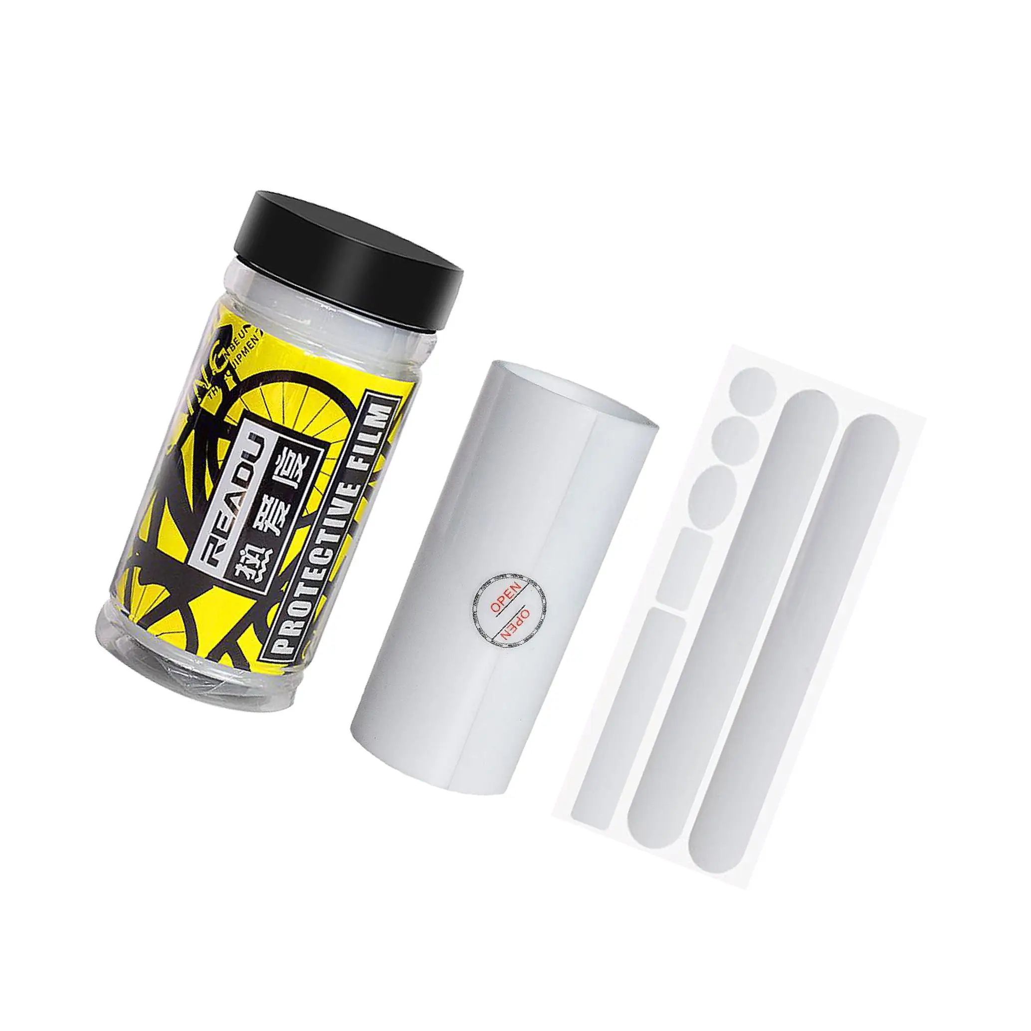 

Clear Bicycle Frame Protector Bike Tape Wrap Decal Pre-Cut Film Yellow Box