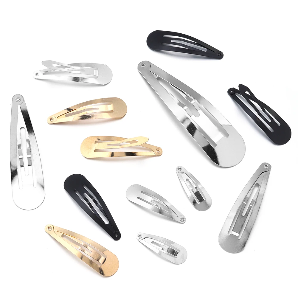 50 szt. Spinki do włosów w kształcie kropli wody, proste metalowe spinki BB, zatrzaskowe wsuwki dla kobiet i dziewcząt, spinki do samodzielnego wykonania ozdób do włosów, akcesoria do włosów