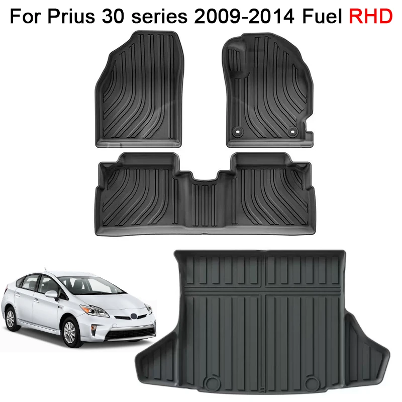 

for Prius 30 series 2009 2010 2011 2012 2013 2014 Fuel Car Floor Mat Right Hand Drive TPE Cargo Liner Trunk Mat Foot pads