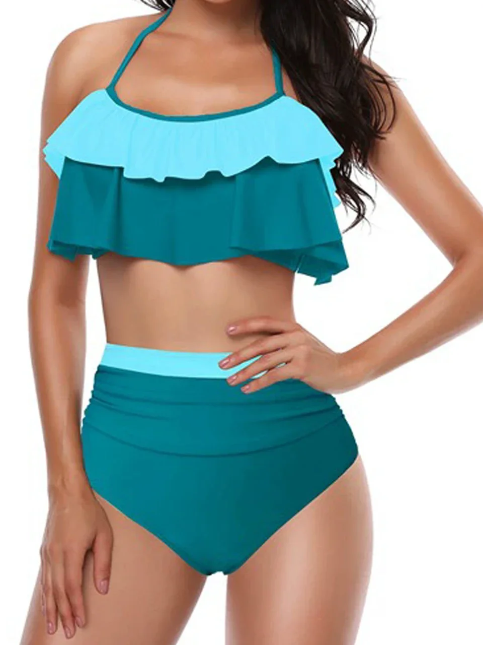 2025 moda wykończone frędzlami bikini kobiety zasznurować strój kąpielowy stroje kąpielowe z wysokim stanem kostiumy kąpielowe kobiece letnie kąpiących się pływanie strój kąpielowy