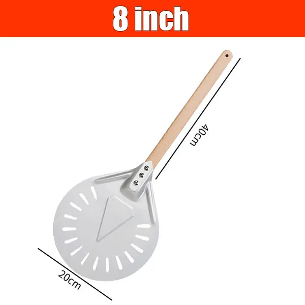 12/14 Zoll perforierte Pizzaschaufel aus Aluminium mit abnehmbarem Griff, antihaftbeschichtet, Ofen-Backpaddel, Spachtel, Dreher, Zubehör