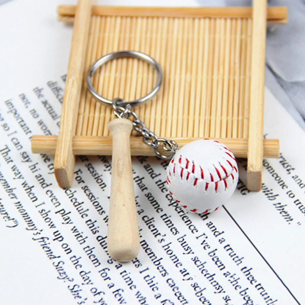 16 Pcs Baseball Keychain Fob Kids Mini Bag Hanging Decoration Boys Keychains Sports Pendants Stick for Miss Man